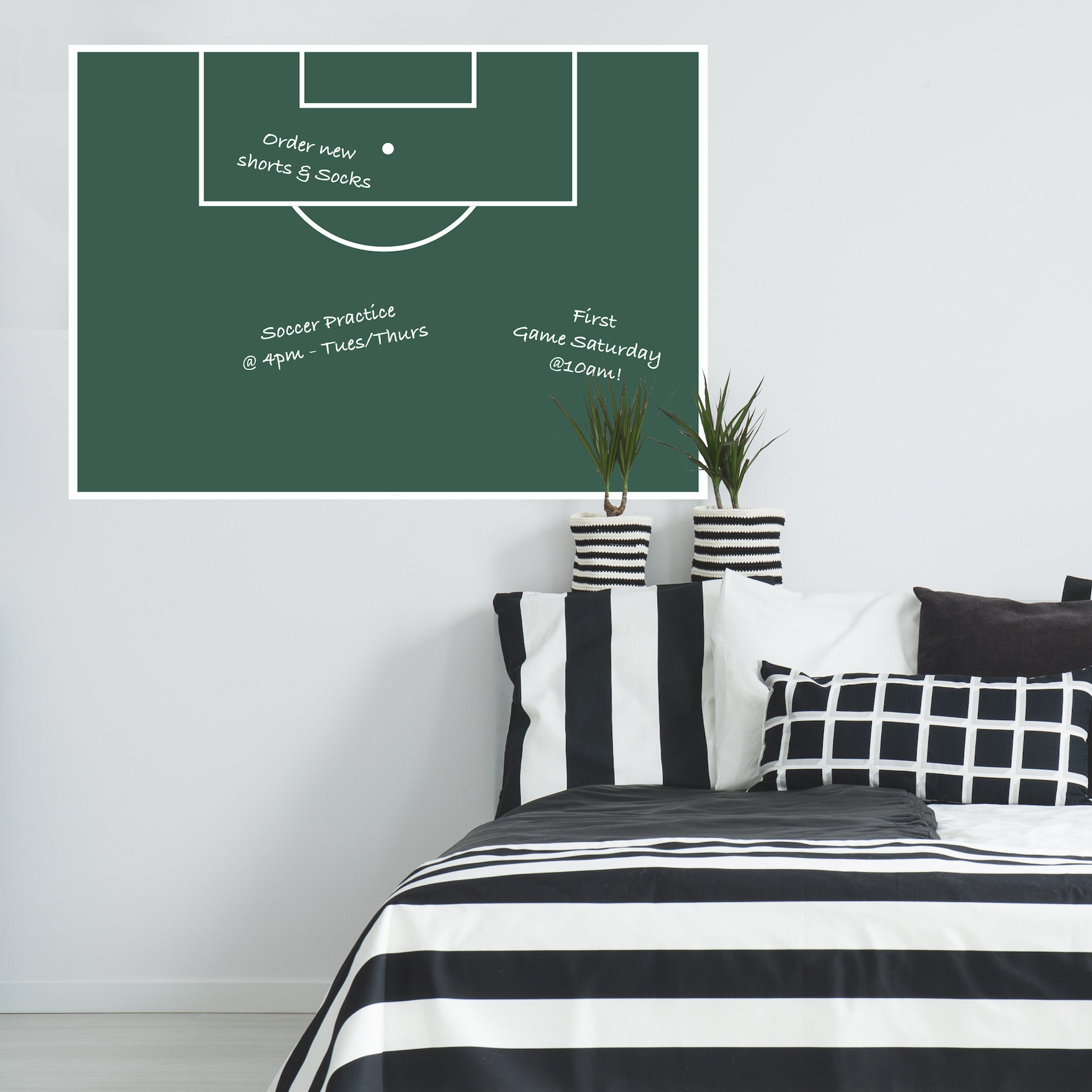 Soccer Field Wall Decals in a room setting