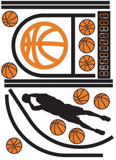 Basketball Court XL Giant Wall Decals With Glow by WallPops