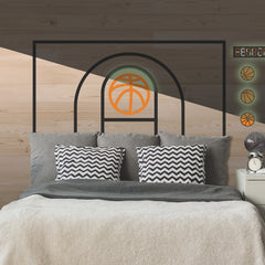 Basketball Court XL Giant Wall Decals With Glow in a room setting