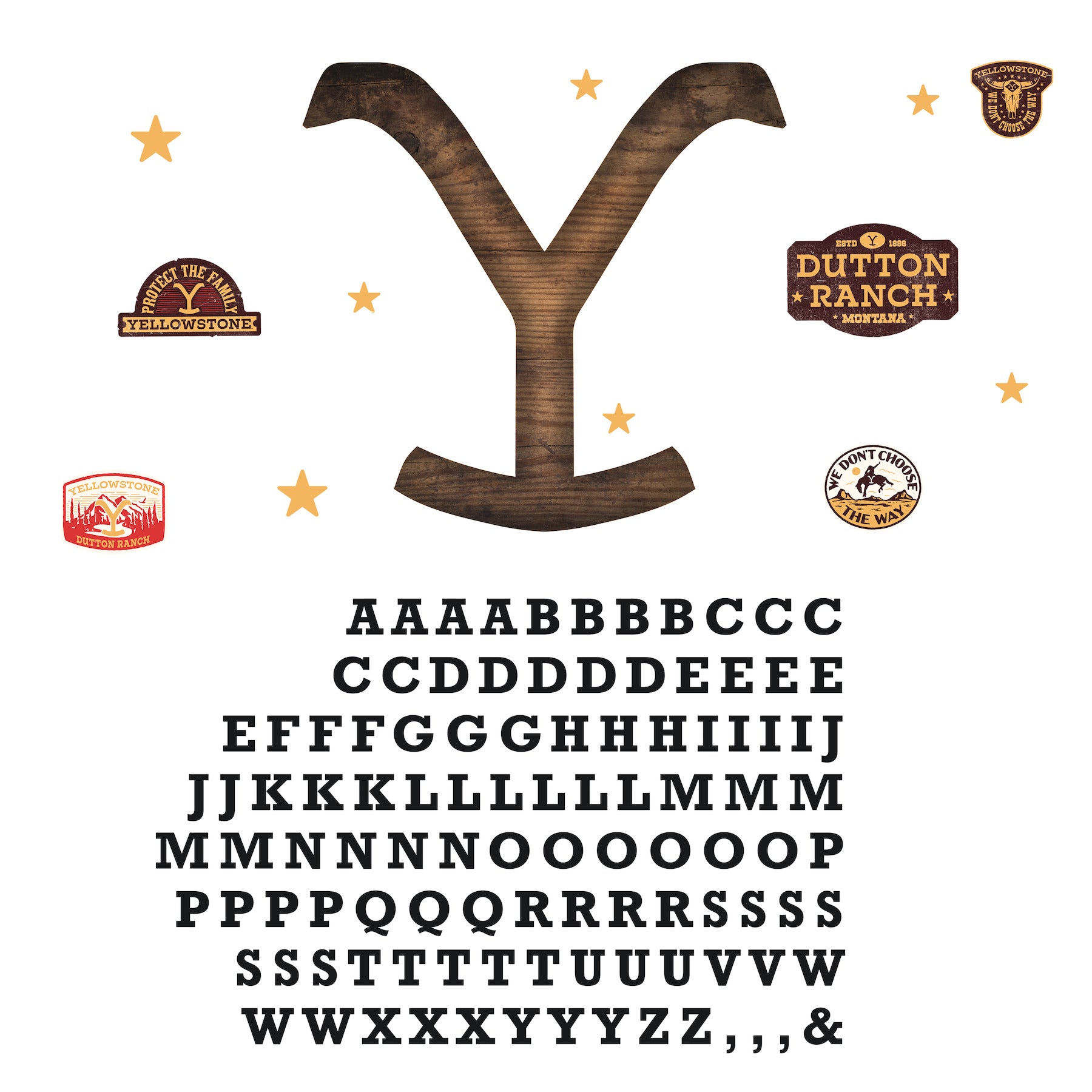 Yellowstone Dutton Ranch Logo Giant Wall Decals - panels