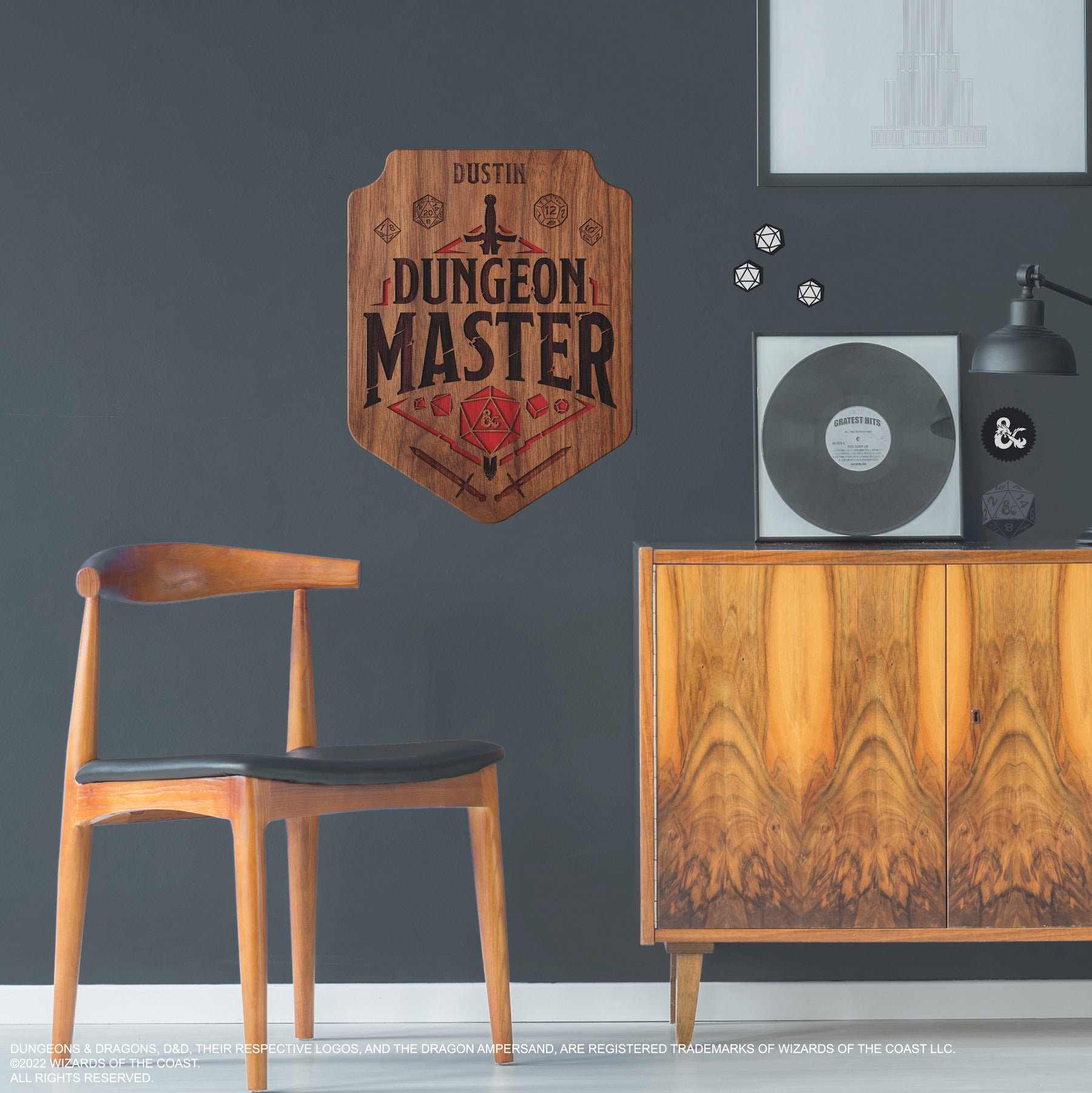 Dungeons & Dragons Dungeon Master Wall Decals in a room setting