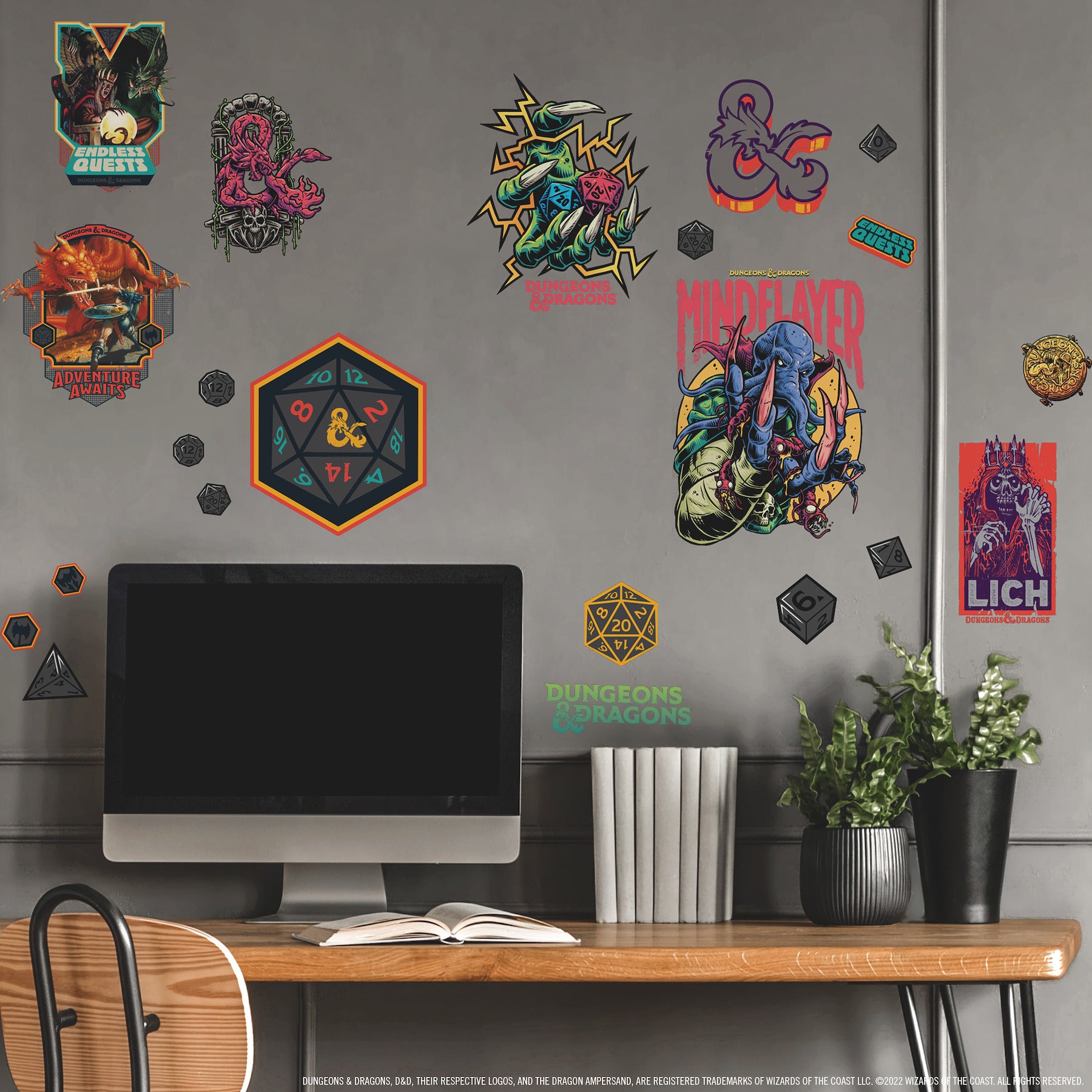 Dungeons & Dragons Wall Decals in a room setting
