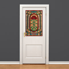 Stranger Things Creel House Rose Window Wall Decals in a room setting