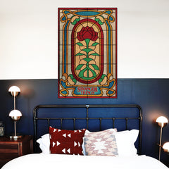 Stranger Things Creel House Rose Window Wall Decals in a room setting