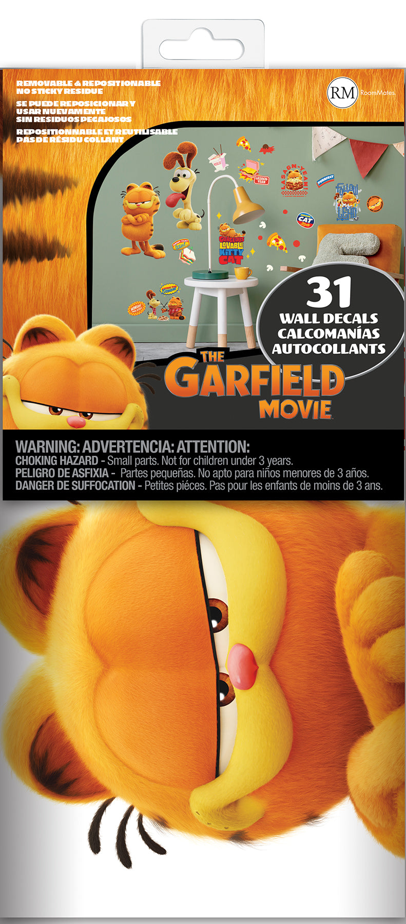 The Garfield Movie Wall Decals - packaging