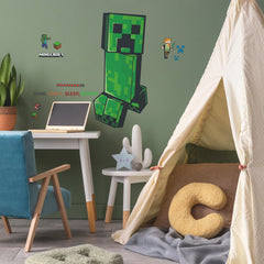 Minecraft Creeper Giant Wall Decals in a room setting