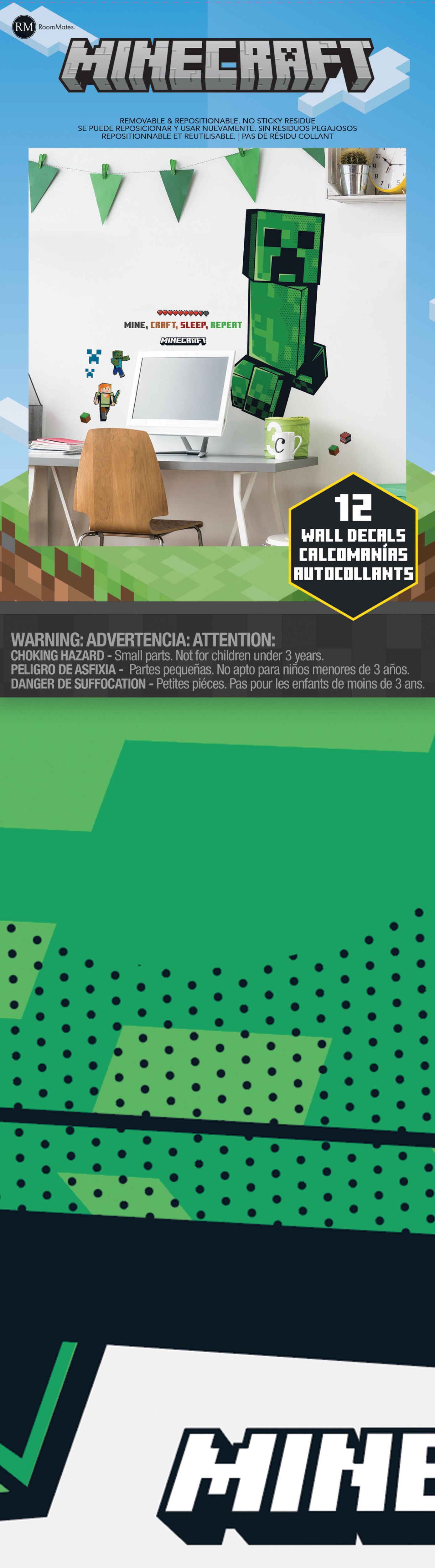 Minecraft Creeper Giant Wall Decals - packaging