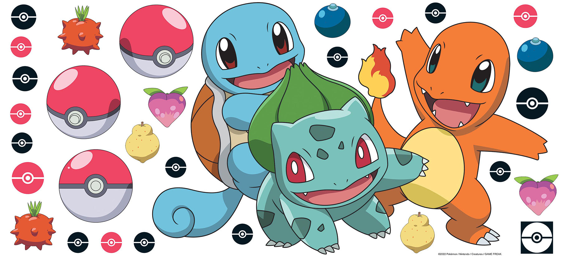 Pokémon Squirtle, Charmander,&Bulbasaur Giant Wall Decals by WallPoP&S