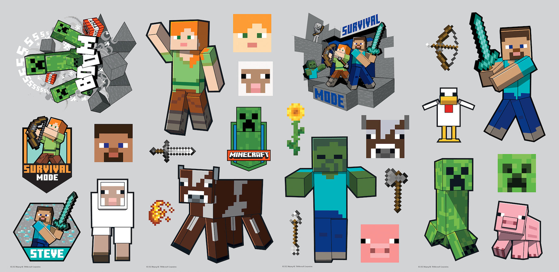 Minecraft Characters Wall Decals by WallPops