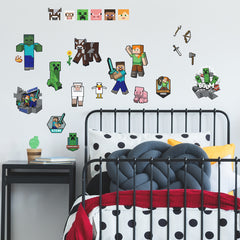 Minecraft Characters Wall Decals in a room setting