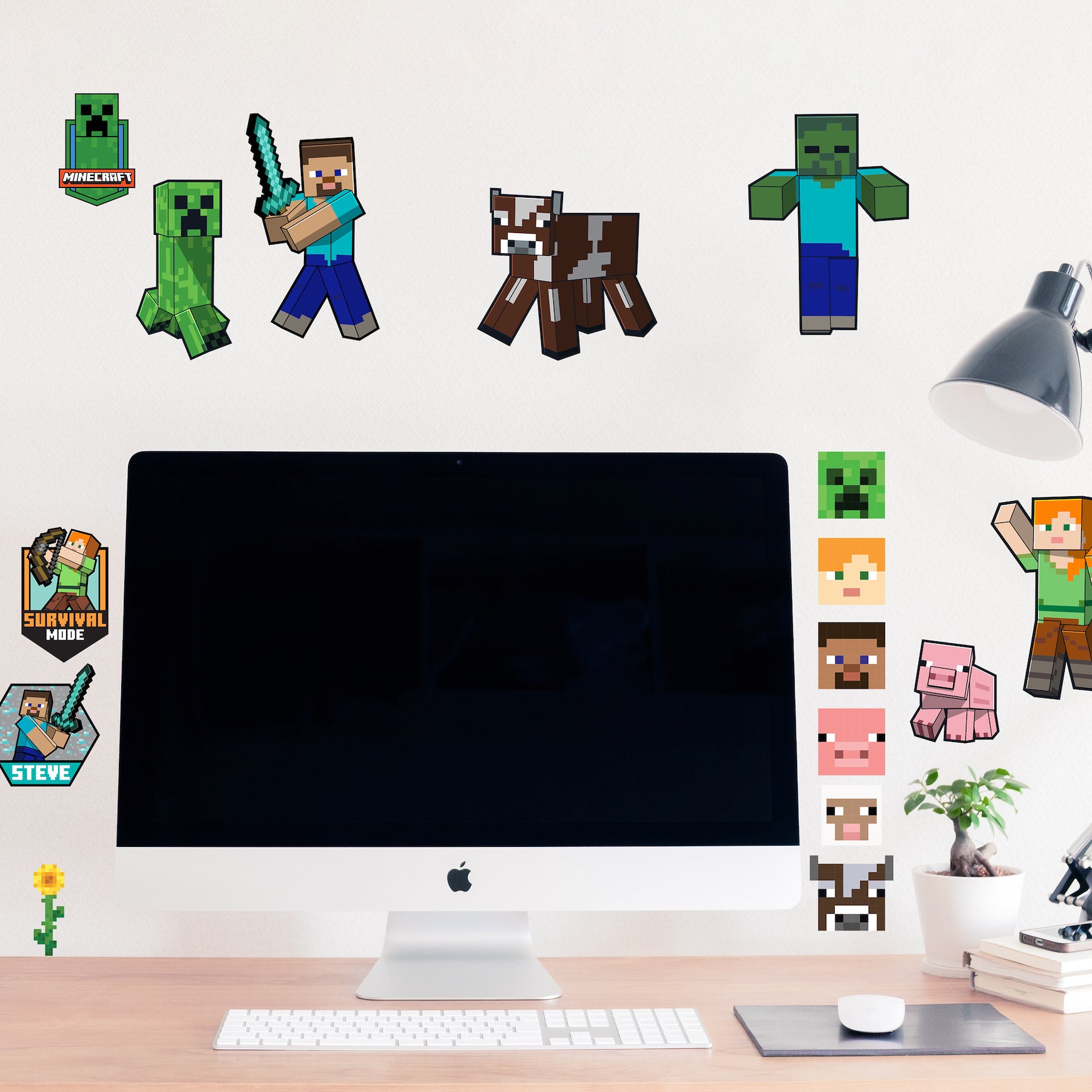 Minecraft Characters Wall Decals in a room setting