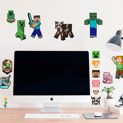 Minecraft Characters Wall Decals in a room setting