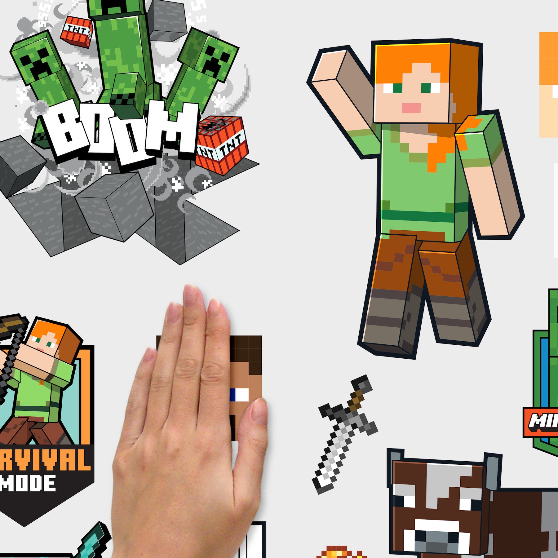 Minecraft Characters Wall Decals - how to stick