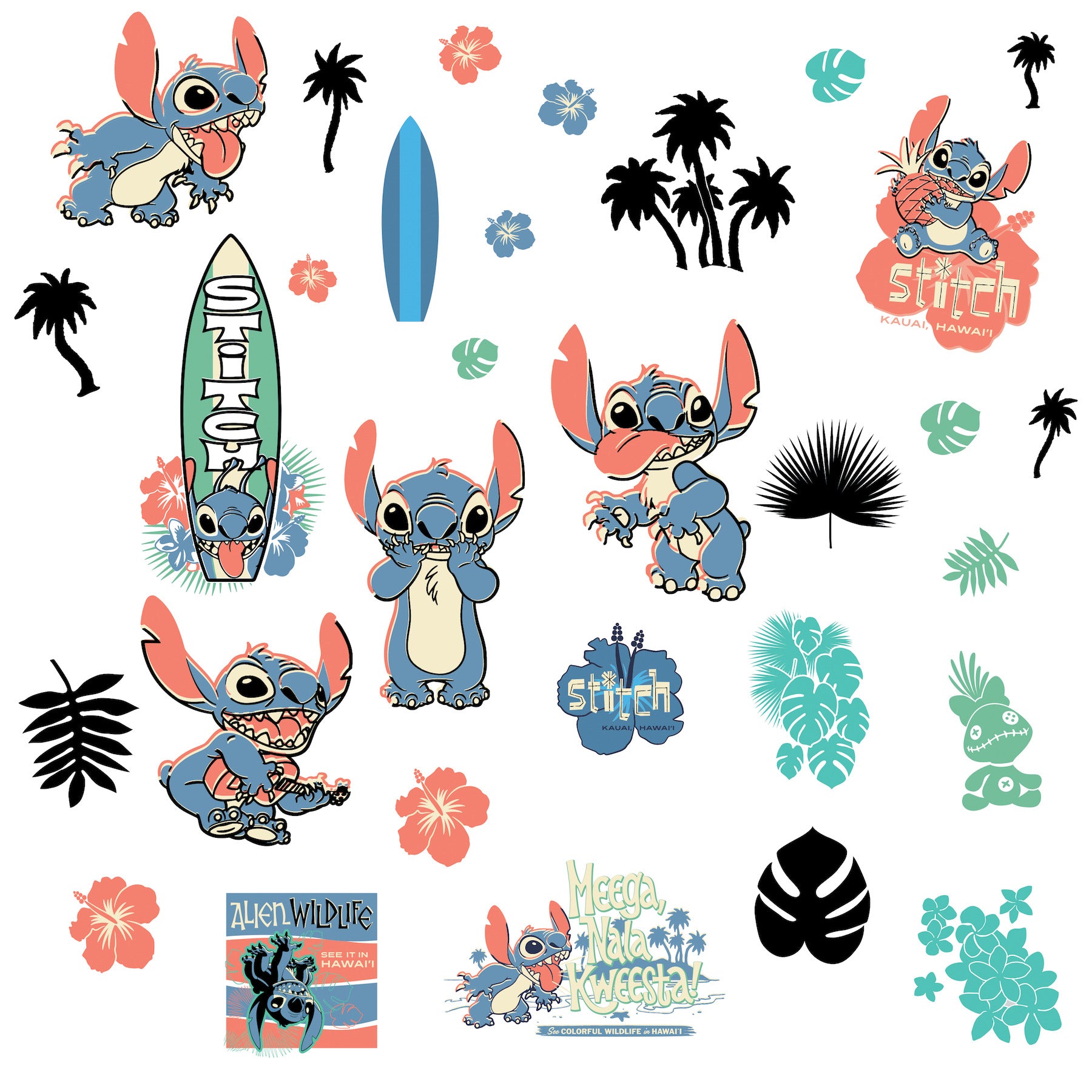 Stitch Surf's Up Wall Decals by WallPops