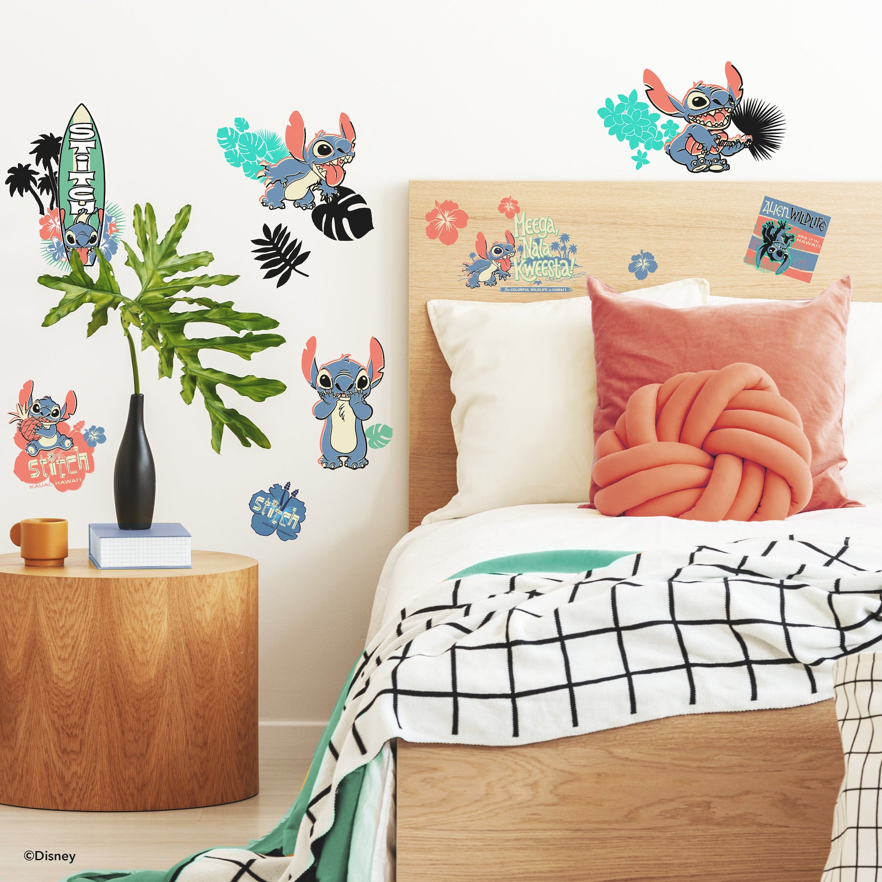 Stitch Surf's Up Wall Decals in a room setting