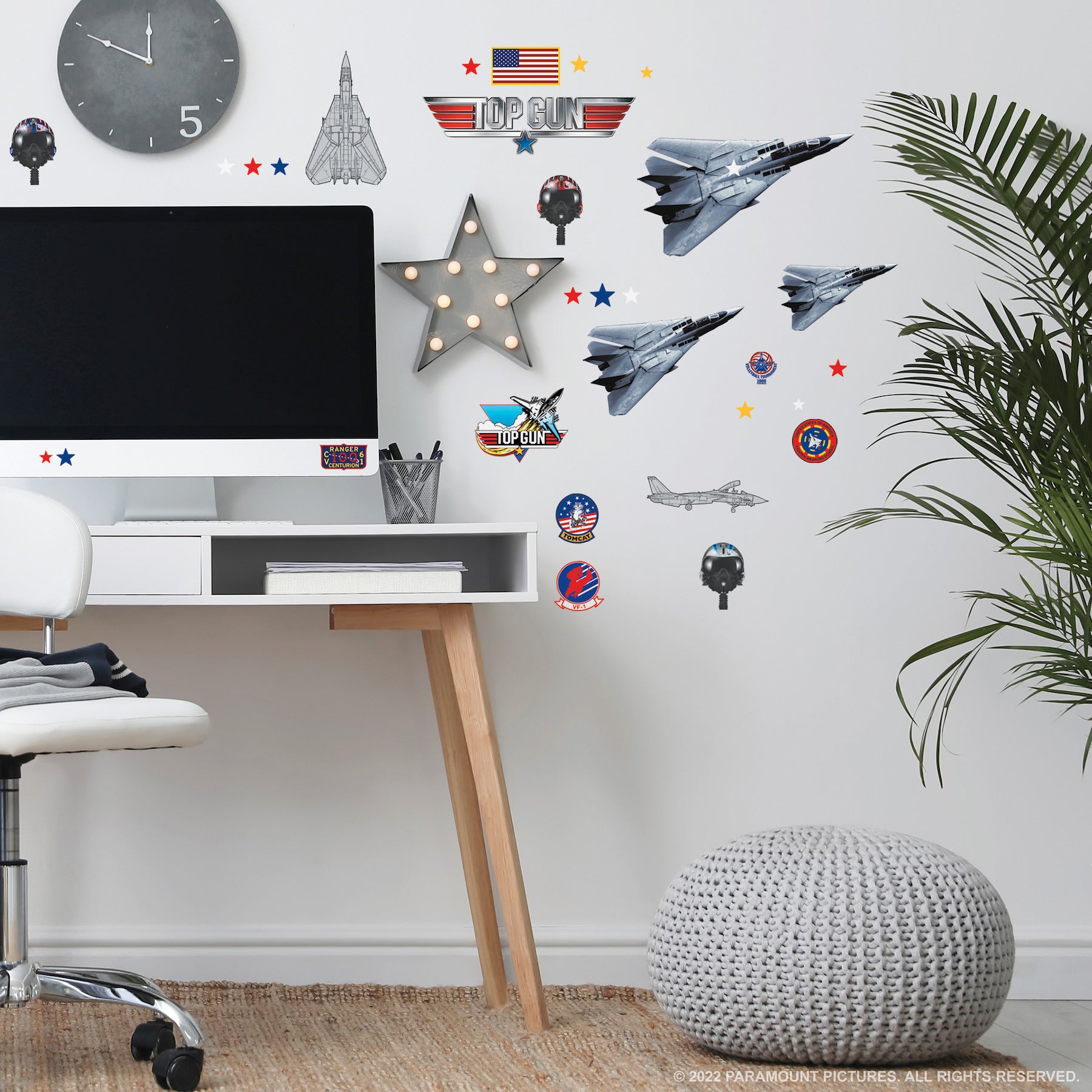 Top Gun Wall Decals in a room setting