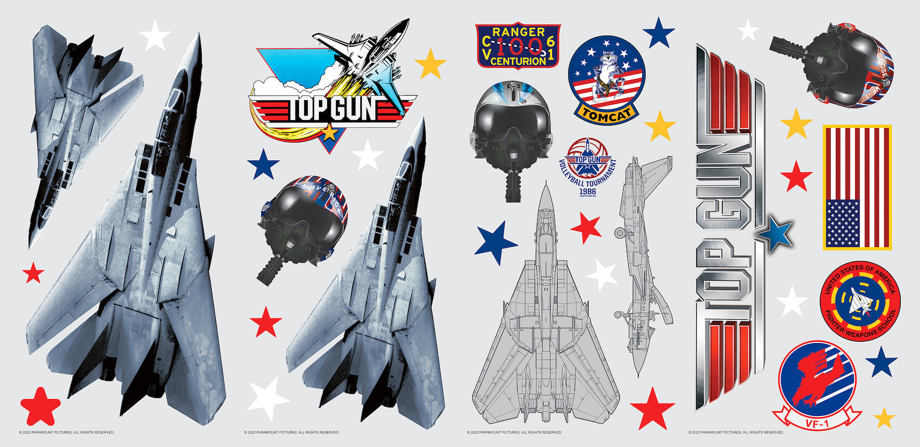 Top Gun Wall Decals - panels