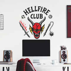 Stranger Things Hellfire Club Giant Wall Decals in a room setting