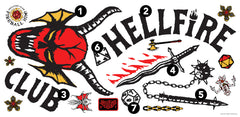 Stranger Things Hellfire Club Giant Wall Decals - panels