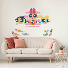 Powerpuff Girls Giant Alphabet Personalization Wall Decals in a room setting