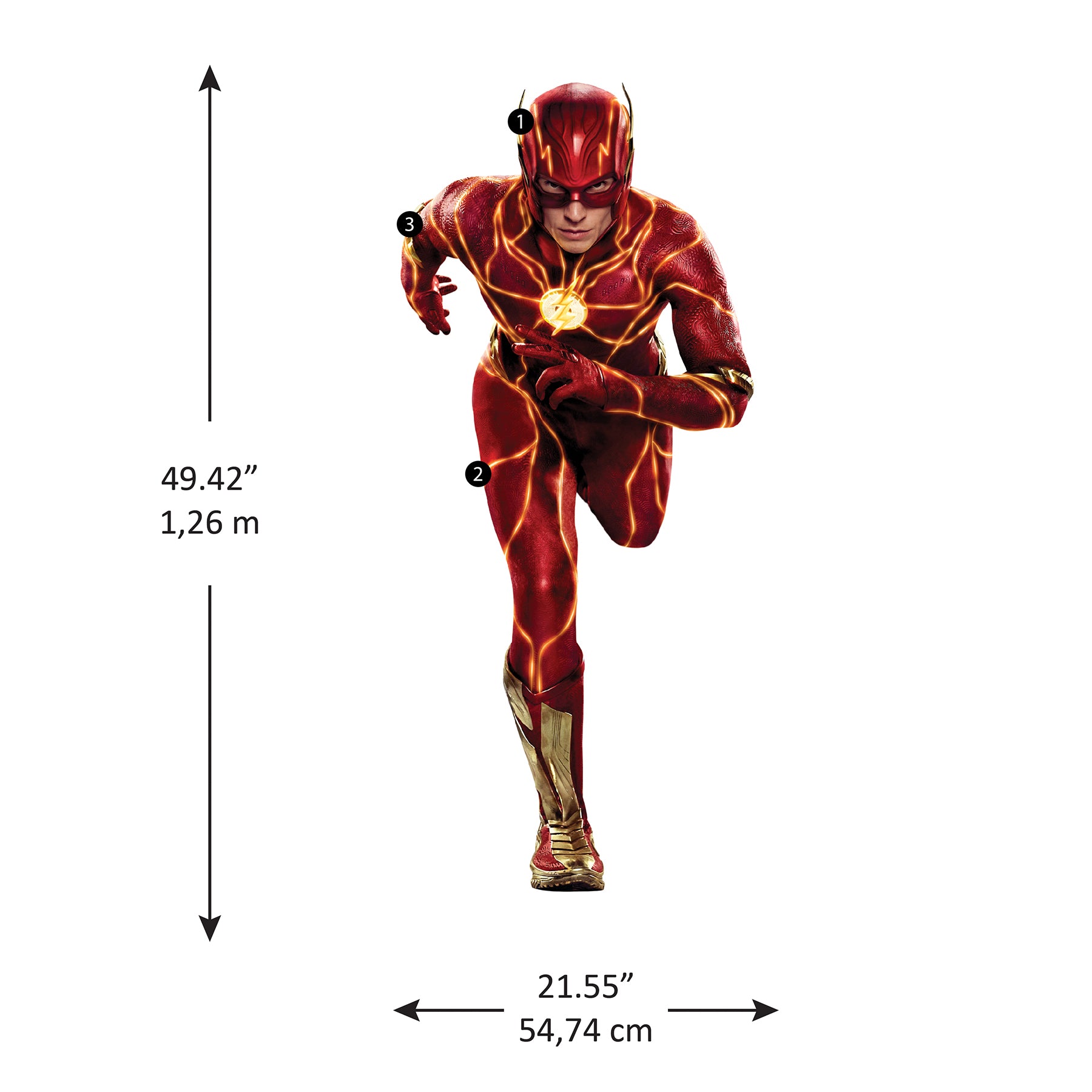 The Flash Wall Decals - dimensions