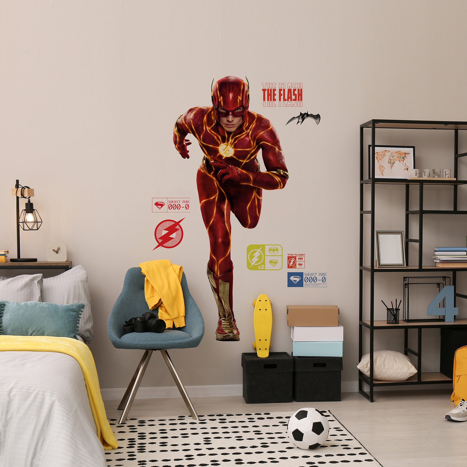 The Flash Wall Decals in a room setting