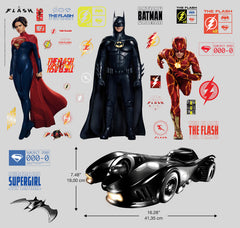 The Flash Movie Super Heroes Set Wall Decals - dimensions