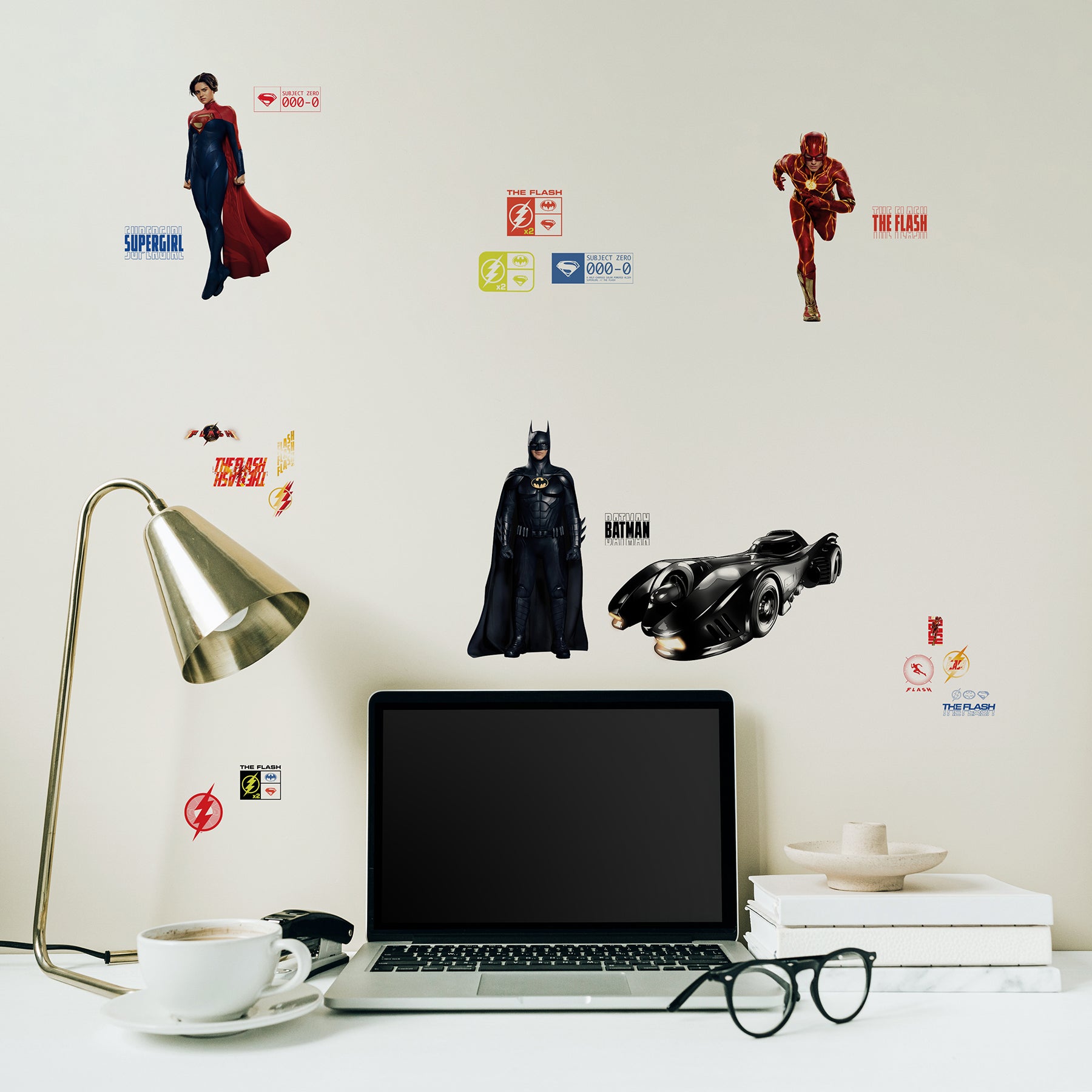 The Flash Movie Super Heroes Set Wall Decals in a room setting