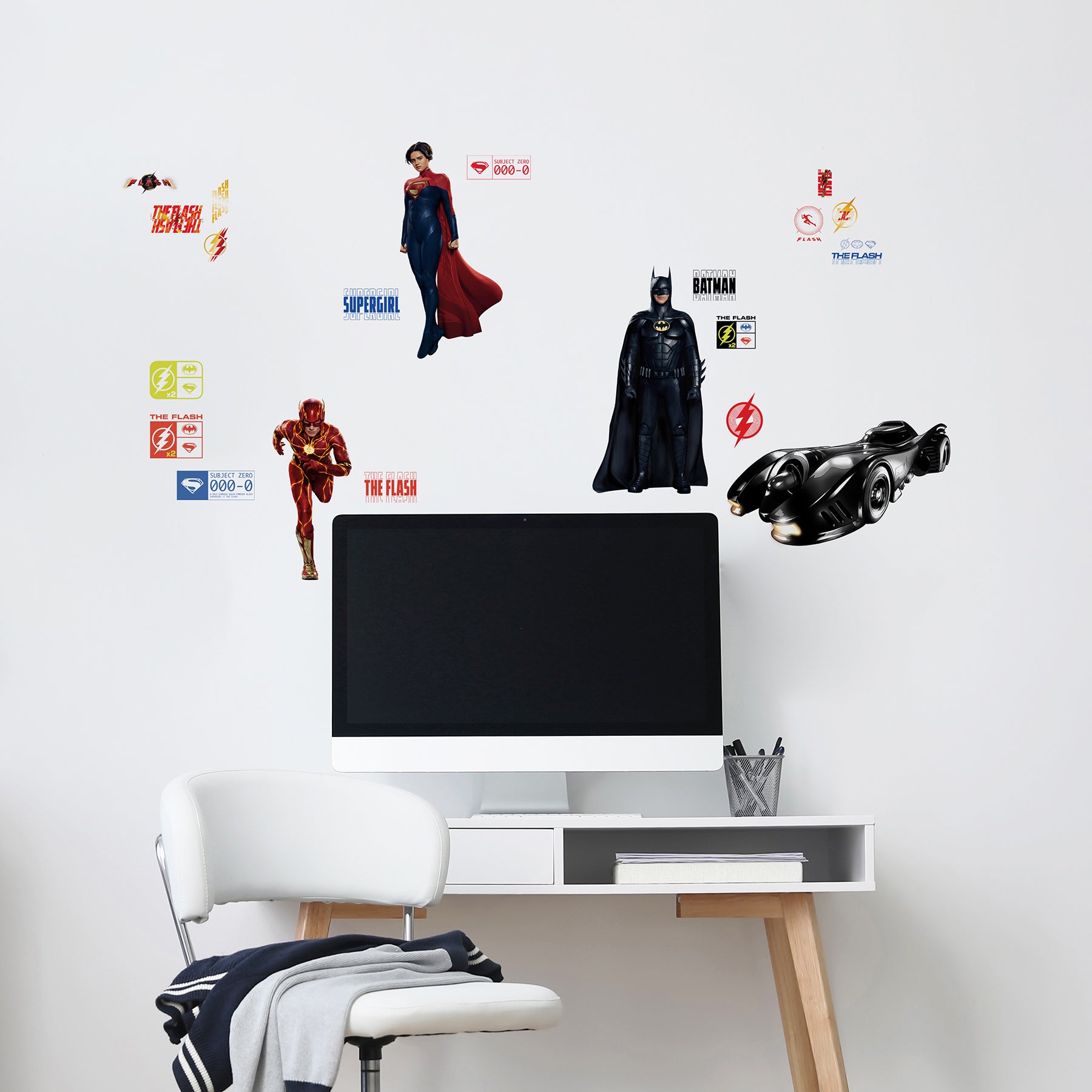 The Flash Movie Super Heroes Set Wall Decals in a room setting