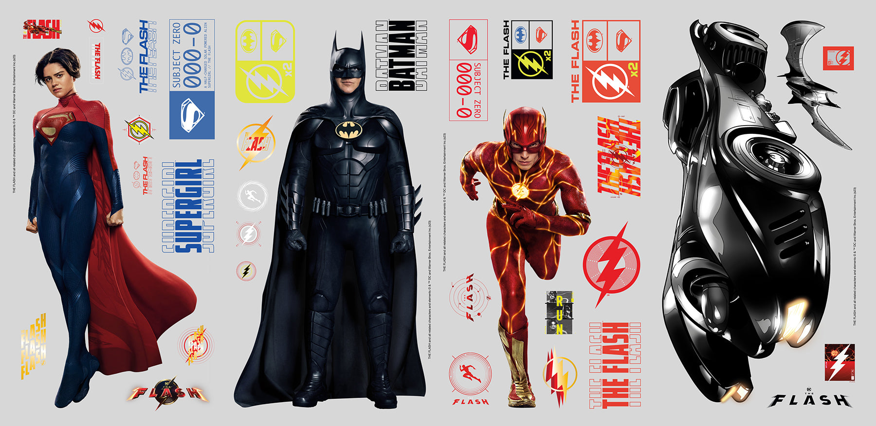 The Flash Movie Super Heroes Set Wall Decals - panels