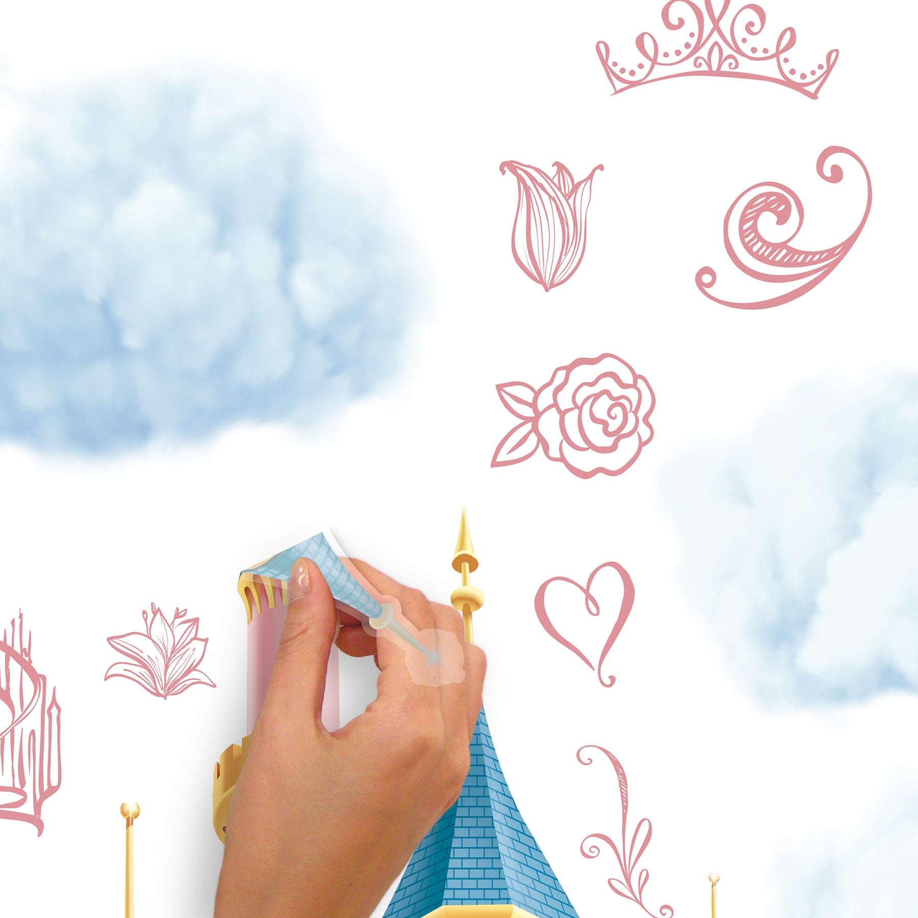 Disney Princess Castle with String Lights Other DIY - peel and stick application