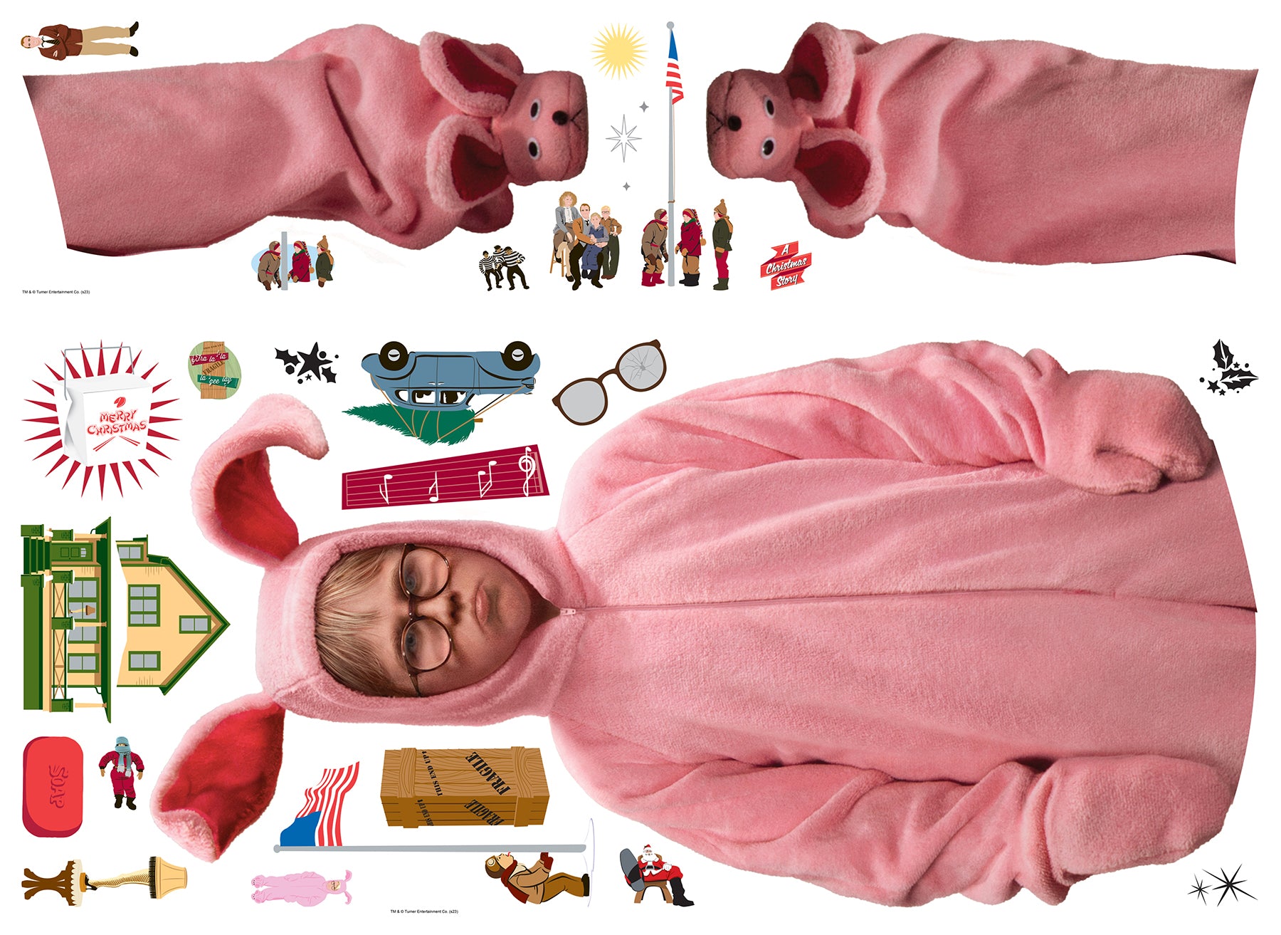 A Christmas Story Ralphie Bunny Suit Giant Wall Decals - panels