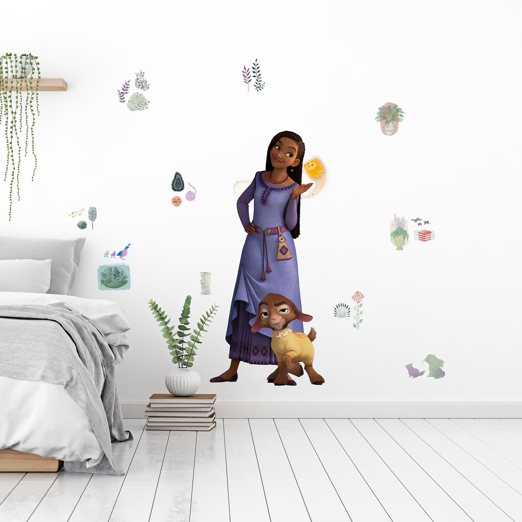 Wish Asha & Valentino Giant Wall Decals in a room setting