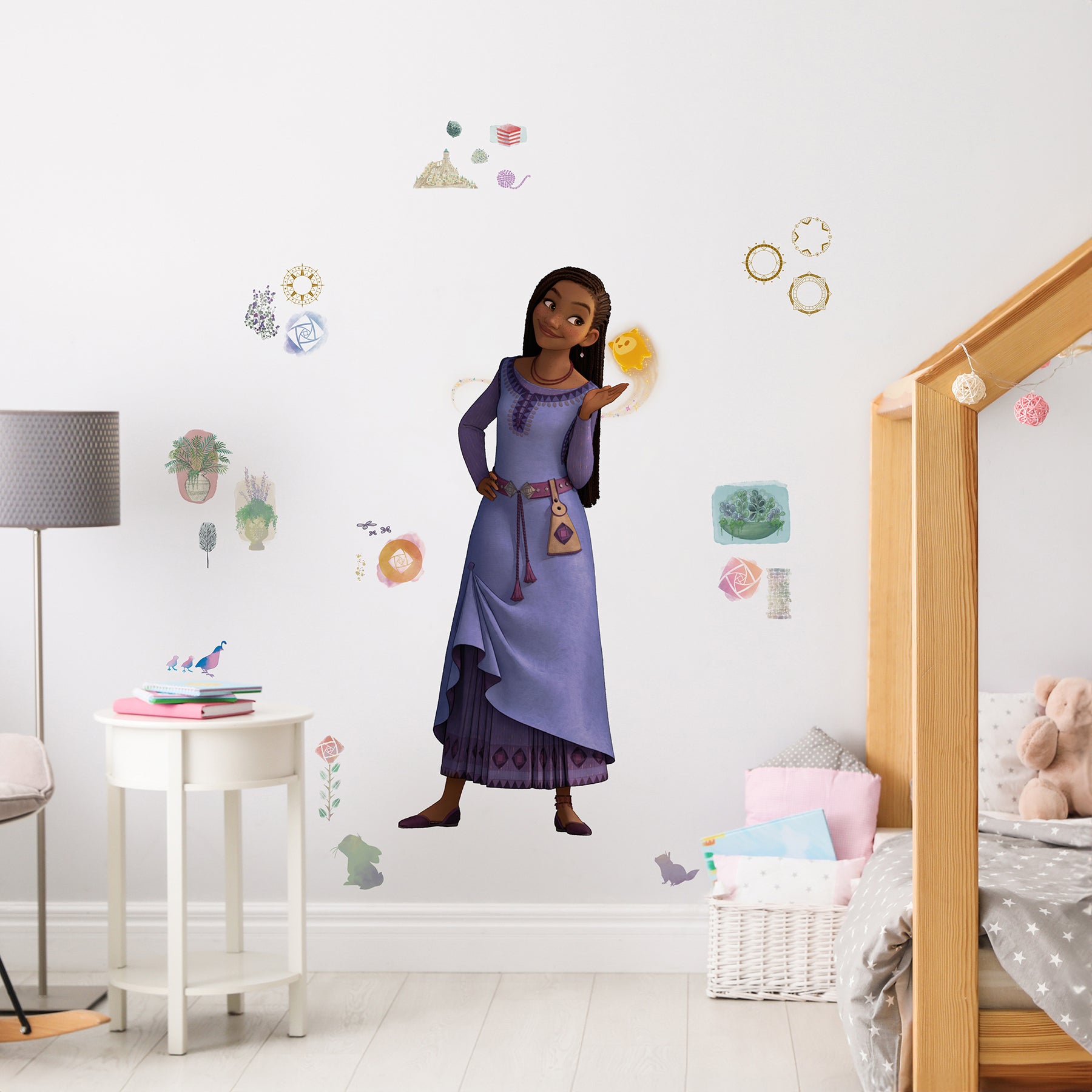 Wish Asha & Valentino Giant Wall Decals in a room setting