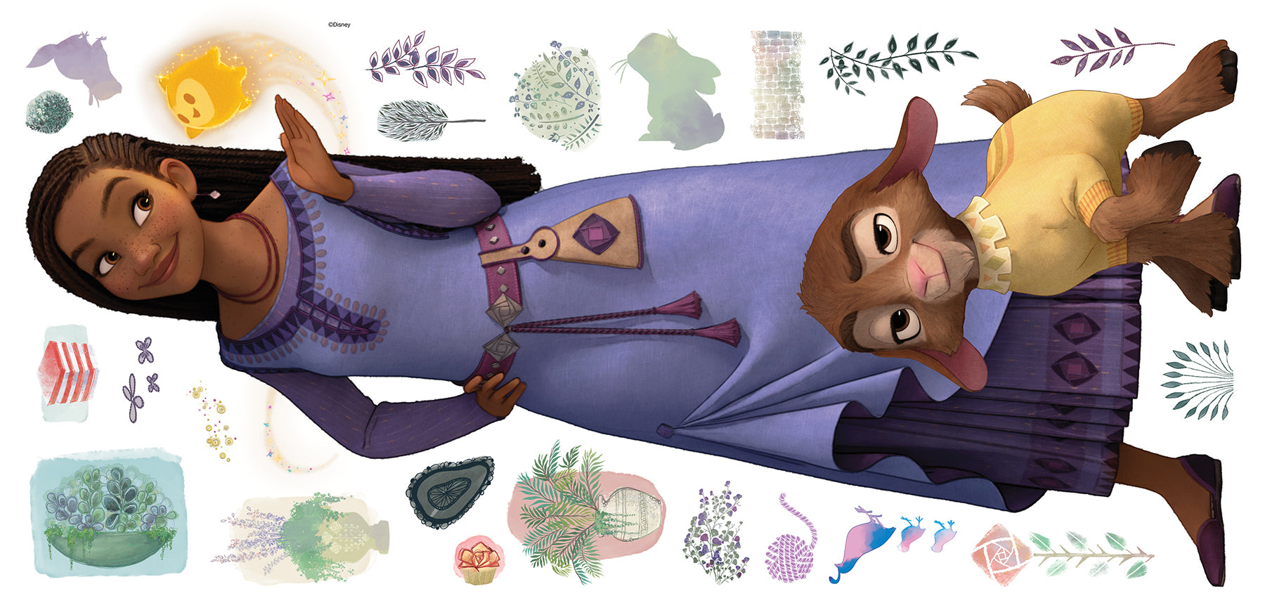 Wish Asha & Valentino Giant Wall Decals - panels