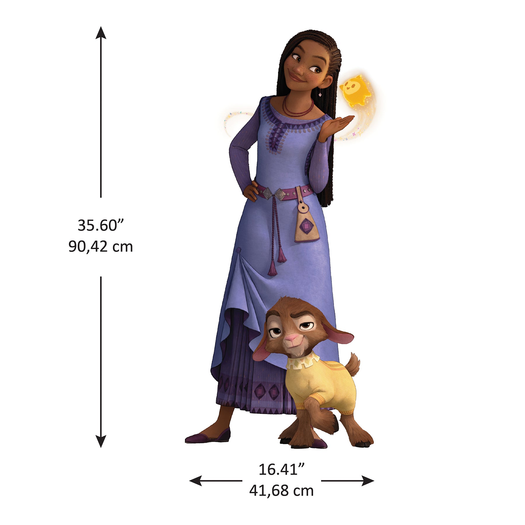 Wish Asha & Valentino Giant Wall Decals - dimensions