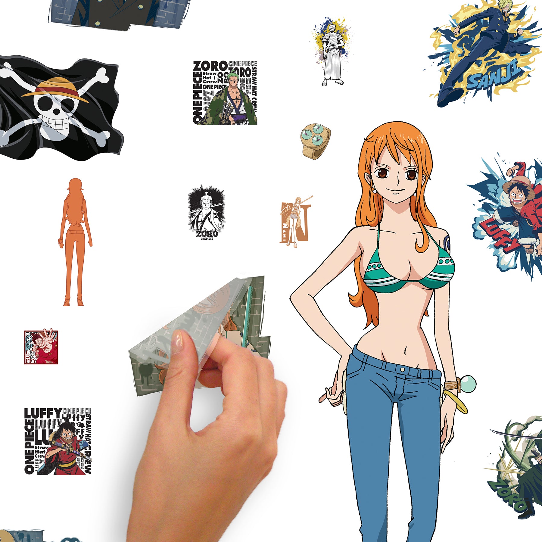 One Piece Straw Hat Crew Wall Decals - peel and stick application