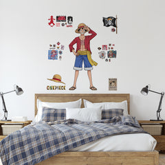 One Piece Luffy Giant Wall Decals in a room setting
