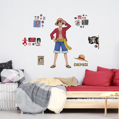 One Piece Luffy Giant Wall Decals in a room setting