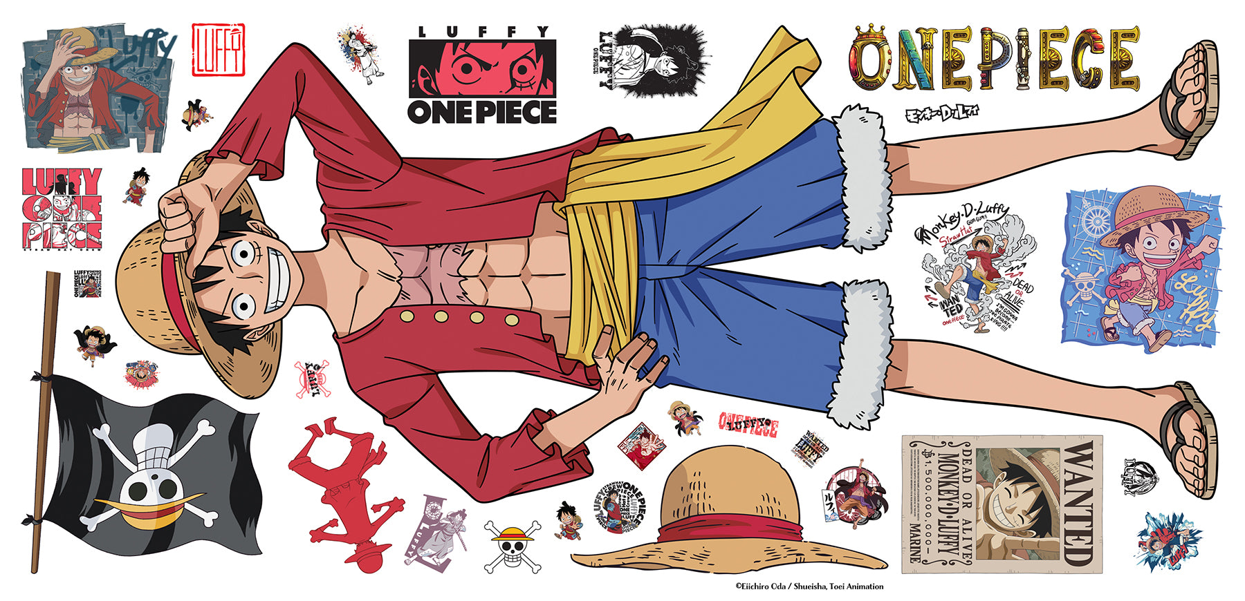 One Piece Luffy Giant Wall Decals - panels