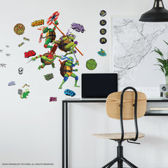 Teenage Mutant Ninja Turtles Mutant Mayhem Characters Wall Decals in a room setting