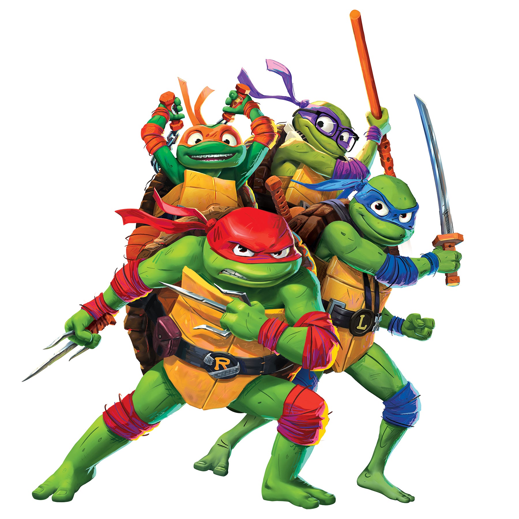 Teenage Mutant Ninja Turtles Mutant Mayhem Group Giant Wall Decals - dimensions