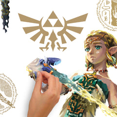 The Legend of Zelda Tears of the Kingdom Zelda & Link Wall Decals in a room setting