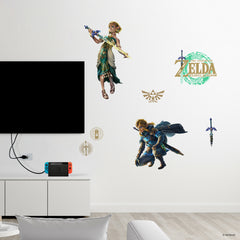 The Legend of Zelda Tears of the Kingdom Zelda & Link Wall Decals - panels