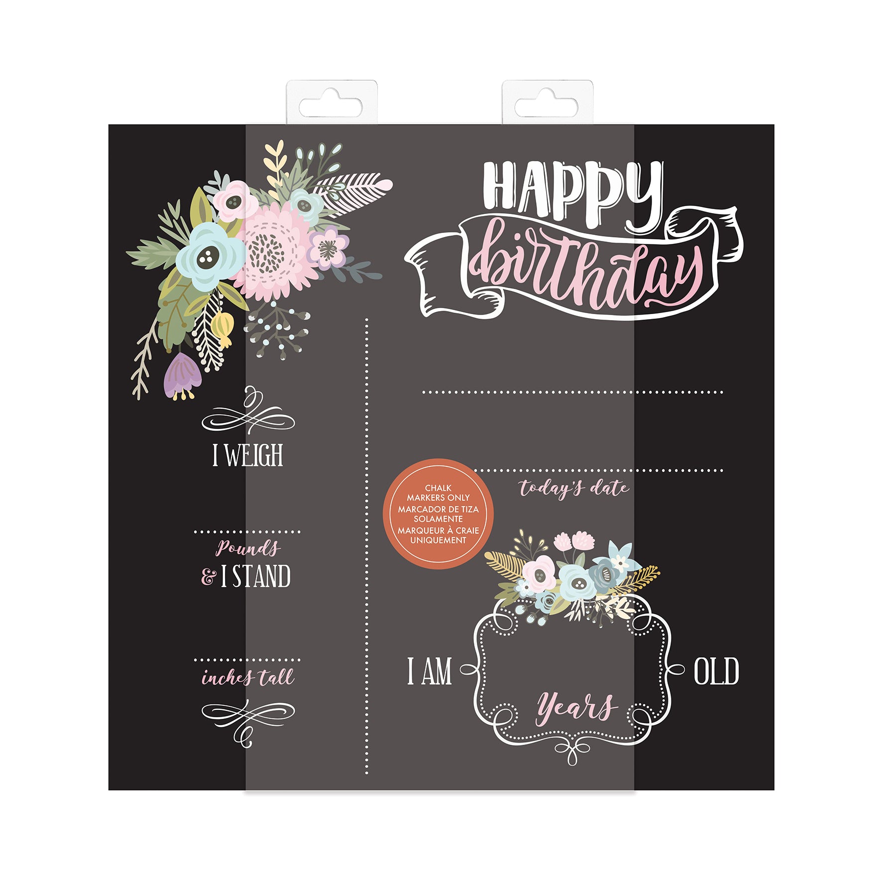 Floral Birthday Chalk - packaging