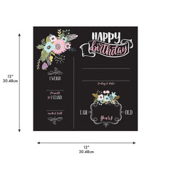 Floral Birthday Chalk - dimensions