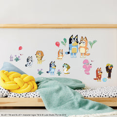 Bluey Family & Friends Wall Decals in a room setting