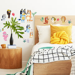 Bluey Family & Friends Wall Decals in a room setting