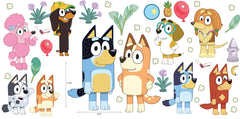 Bluey Family & Friends Wall Decals - dimensions
