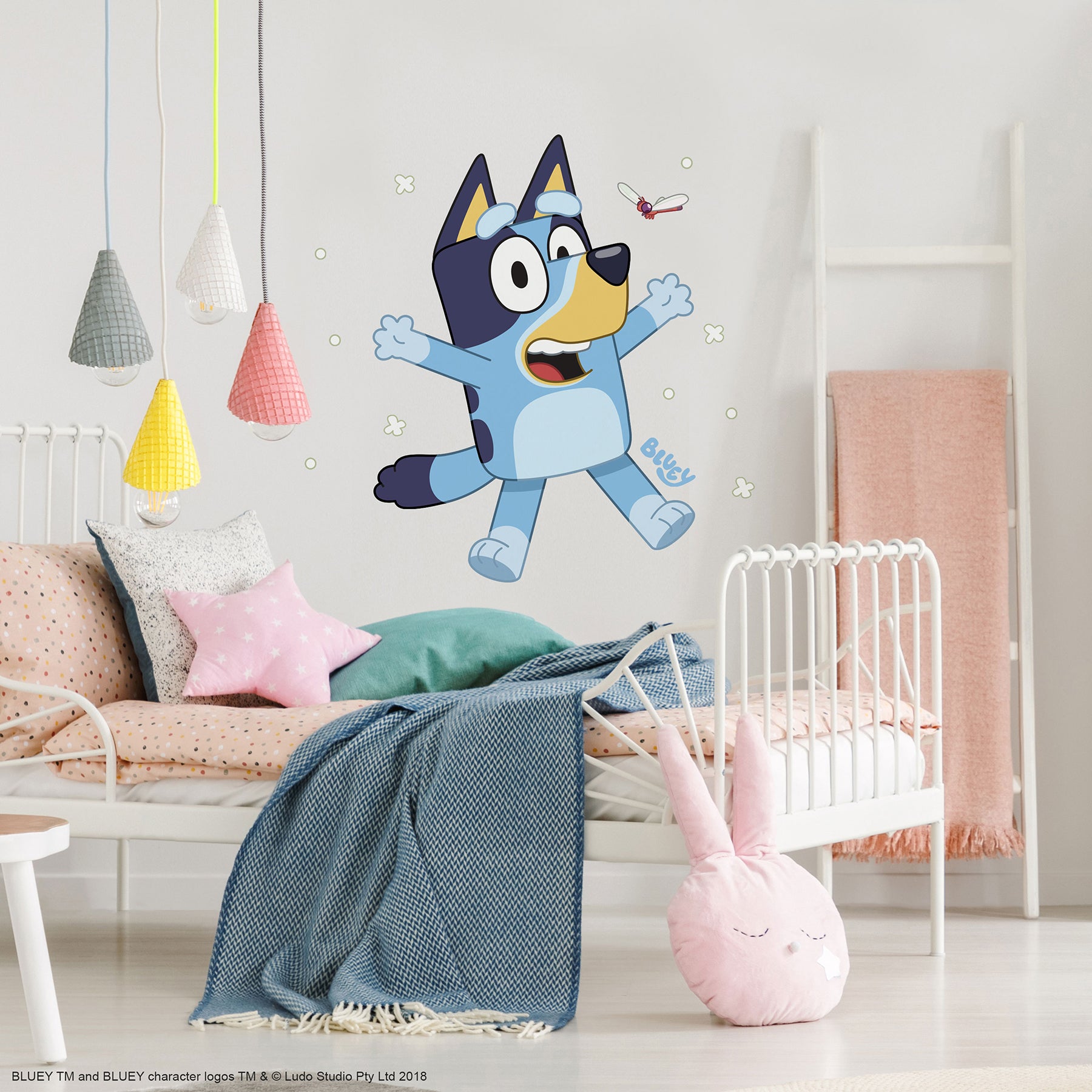 Bluey Character Wall Decals in a room setting